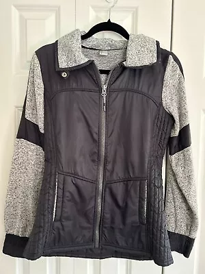 Mondetta Jacket Womens Medium Gray Black Fleece  Zip Coat • $14