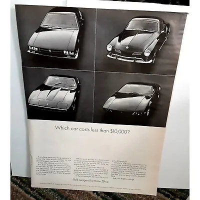 1968 1969 Volkswagen Karmann Ghia Vintage Print Ad 60s Original • $7.99