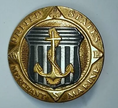 WWII Era Merchant Marine Sterling Anchor & Shield American Emblem Utica NY USA • $59.50