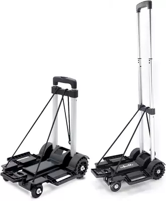 Folding Hand Truck Utility Cart With 4 Wheels & 2 Elastic Ropes Portable Dolly • $32.43