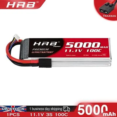 HRB 5000mAh 11.1V 3S LiPo Battery For RC Traxxas Car Truck Buggy Boat Drone • £40.69