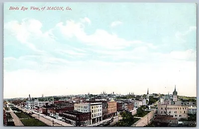 Postcard GA Macon Georgia Birds Eye View Macon-Bibb County 1910s P7G • $9.99