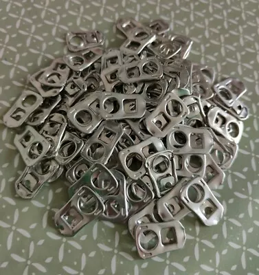 100 Square Silver Drinks Soda Tabs Can Ring Pulls For Crochet Arts Crafts B37 • £4.25