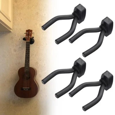 $12.99 • Buy 4Pcs Guitar Hanger Wall Mount Display Bracket Bass Ukulele Stands Hook Holder