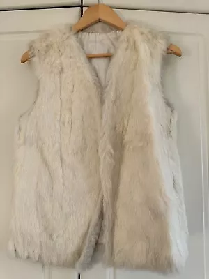 White Fur Lapin Vest Gilet Waistcoat Size S/m • £15