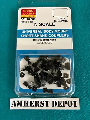 00110006 MTL Universal Body Mt Short Shank Couplers Black (1015-1-10) 10 Pair • $63.95