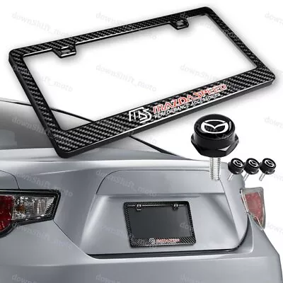 X1 NEW Real Carbon Fiber License Plate Frame For MAZDA SPEED W/ Caps Screws SET • $20.99