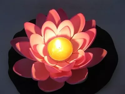 24 Pink Floating Lotus Flower With Candle Wedding Decoration • $32.38