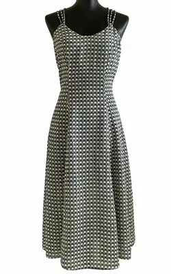 Vintage Triangle Women's Dress Midi Dress Fit & Flare Strappy Sleeveless Size 10 • $34.95