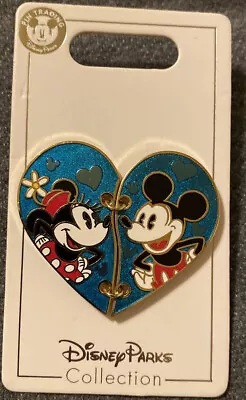 Disney Couples Mickey And Minnie Stitched Heart Pin • $22.50