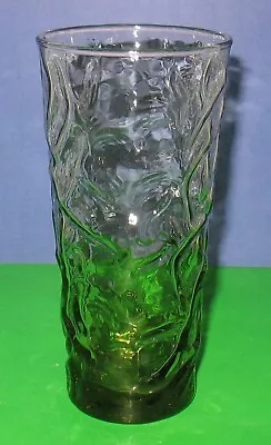 Vintage Seneca Driftwood Green Glass Morgantown WV Crinkle Glass 6 1/4  • $6.99