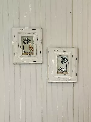 Animal Baby Watercolor Paintings In Frame Giraffe And Monkey • $10