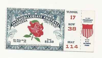 1952 Illinois Vs Stanford Rose Bowl Original College Football Ticket Stub • $35.99
