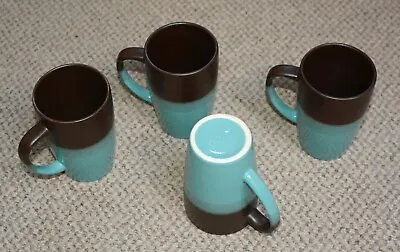 £3.95 • Buy 4 Of Teal Blue / Brown Next Coffee Mugs - All In VGC - Country Look