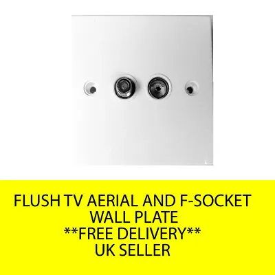 Dencon Single  F  Type & COAXIAL Socket Wall Plate **FREE SHIPPING** • £2.49