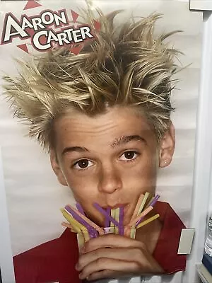 Aaron Carter 2001 Poster Close Up Drinking From Straws Spiked Hair  Spectra Mgmt • $29.95