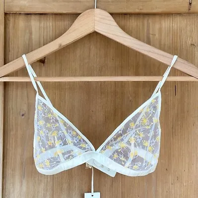 Myla Bralette White Floral 34B NWT Small Defect • £20