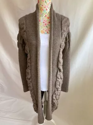 CREA CONCEPT QUIRKY & FABULOUS Brown Cardigan In VGC Size 38 (UK 10-12) • £9.99