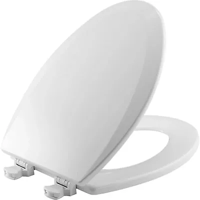 Elongated Enameled Wood Toilet Seat In Cotton White With Easy•Clean? Hinge • $18.35