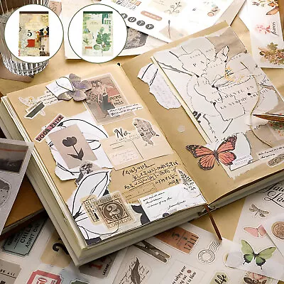 400Pcs Vintage Scrapbooking Sticker Set Retro Journaling Supplies UK • £9.22