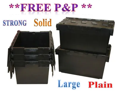 10 Black LARGE Nearly New Plastic Removal Storage Crate Box Container 80L • £171