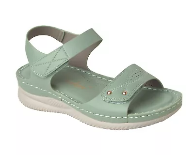 Womens Dr Keller Low Wedge Sandals Ladies Wide E Fit Summer Dress Shoes Size • £23.99