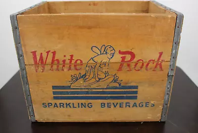 Vintage White Rock Sparkling Beverages Wooden Crate  Original Box 1960s • $75