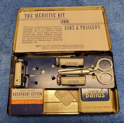Vintage Bauer & Black Automobile First Aid Medicine Kit Original Box & Instr's • $34.95