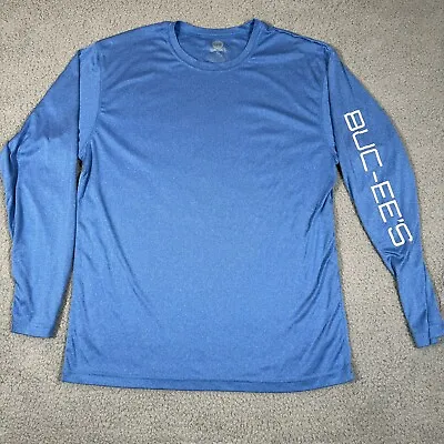 Buc-ees Blue Long Sleeve Shirt Mens Size XL UV Performance Fishing Swimming • $12.99