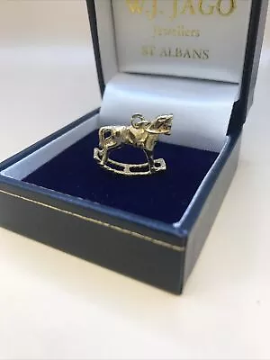 9ct Yellow Gold Rocking Horse Pendant/charm • £95