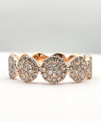Designer Contemporary 14k Rose Gold .50ct Micro Pave Diamond Round Circle Ring • $495