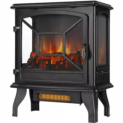 1400W 23  Electric Fireplace Stove Heater With 3D Log Flame Quartz Tube Heating • $89.99