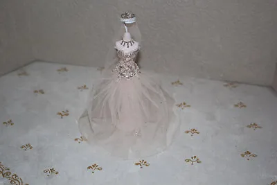 DOLLHOUSE MINIATURE  Sparkling Gown W Tiara Veil On Dressform Dollhouse Kristi • $89