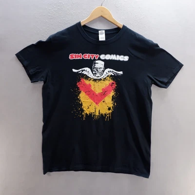 £11.59 • Buy SIN CITY COMICS T Shirt Large Black Graphic Print Short Sleeve Cotton Gildan