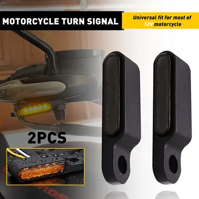 2pcs Universal Mini Motorcycle Black 6-LED Turn Signals Blinker Lights Amber • $15.19