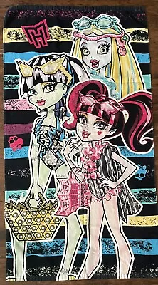 Monster High Beach Bath Towel Dolls Cotton Terry Cloth 28” X 52” • $27