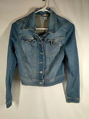 Mossimo Supply Co Jean Jacket: Women's Size M Button Up Cropped  Blue Denim Coat • $10