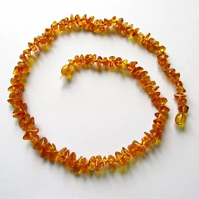 Genuine Baltic Amber Necklace 45 Cm Polished Natural Shape Beads Amber Jewelry • £12.99