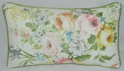 $25.99 • Buy NEW Corded Pillow Made W Ralph Lauren Home Lake White Floral Rose Fabric 20x12