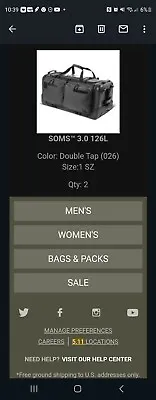 5.11 Tactical SOMS 3.0 126L Duffle Bag • $300
