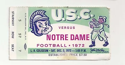 $21.99 • Buy 1972 Notre Dame At USC Southern Cal USC Football Ticket Stub National Champions