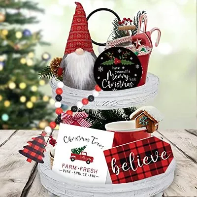 $16.19 • Buy Christmas Decor Christmas Decorations For Home Indoor Christmas Tiered Tray D...