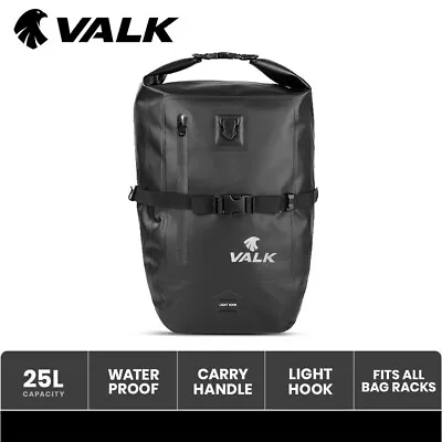 VALK 25L Pannier Bike Bag Saddlebag Rear Bicycle Waterproof Storage Black • $96