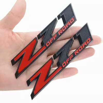 5  2Pcs Z71 Off-Road Rear Trunk Door Fender Emblem Badge  (Red Black) • $13.99