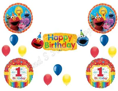 SESAME STREET BANNER 1st First Party Balloons Decoration Supplies Big Bird Elmo • $23.95