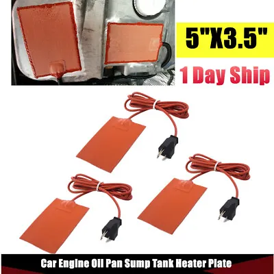 3x 120W Car Engine Oil Pan Sump Tank Heater Plate US Plug Silicone Heating Pad • $32.89