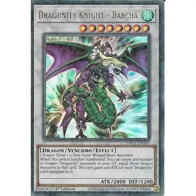 HAC1-EN165 Dragunity Knight - Barcha : Duel Terminal Ultra Rare Card 1st Edition • £1.70