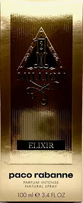 PACO RABANNE 1 MILLION ELIXIR PARFUM INTENSE FOR MEN 3.4 Oz / 100 Ml BREND NEW! • $98.99