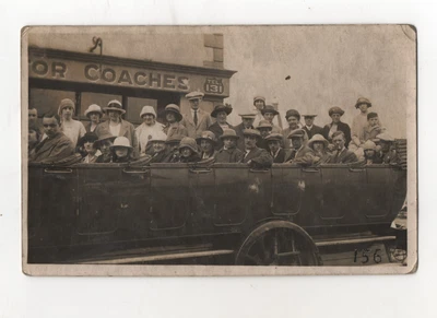 £3 • Buy Charabanc- Mary & E Riley At Rhyl N Wales  1924- Real Photo P/c