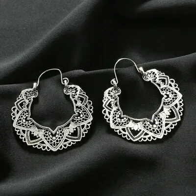 Elegant Silver Plated Hoop Earring For Women Jewelry Free Shipping A Pair/set • $3.39